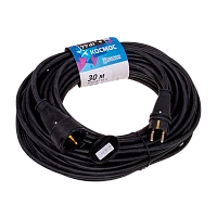 Удлинитель-шнур силовой Космос 1р. 10А 220-350V 3500W IP44 30м каучук КГ 2x1мм² (1/10)