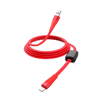 Кабель HOCO S4 USB (m)-Lightning (m) 1.2м 2.4A TPE дисплей красный (1/18/180)