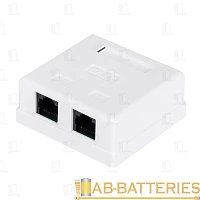 Розетка Atcom 2 порт накладная (UTP, RJ45, Кат.6, белая)
