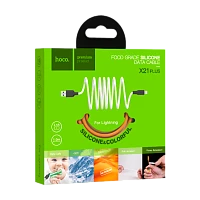 Кабель HOCO X21 Plus USB (m)-Lightning (m) 1м 2.4A силикон черный оранжевый (1/28/168)