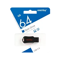 Флеш-накопитель Smartbuy Unit 64GB USB2.0 пластик черный красный