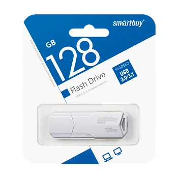 Флеш-накопитель Smartbuy Clue 128GB USB3.1 пластик белый