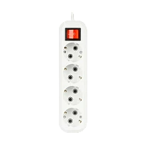 Удлинитель Smartbuy 4р.С/З 16A 5.0м с выкл. ПВС 3x1мм² белый (1/40)