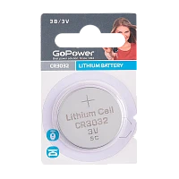 Батарейка GoPower CR3032 BL1 Литиевая 3V (1/10/500)