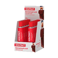 Клей Контакт контактный 30мл BOX10 шоу-бокс прозрачный (10/120)