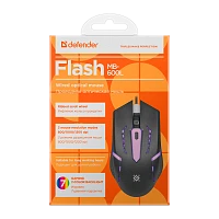 Мышь проводная Defender MB-600L Flash классическая USB черный (1/40)
