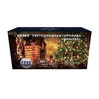 Гирлянда Старт НГ 250LED 5.0м нить 8 режимов белый (1/25/100)