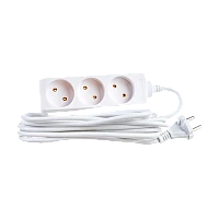 Удлинитель Космос 3р.Б/З 16A 5.0м ПВС 2x1мм² IP20 белый (1/20)