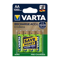 Аккумулятор бытовой Varta HR6 AA BL4 NI-MH Endless 1000mAh (4/40/400)