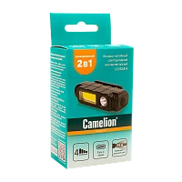 Фонарь налобный Camelion LED53414 3W XPE+COB от аккумулятора Type-C 4 режима черный (1/12/144)