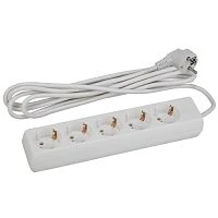 Удлинитель ЭРА U 5р.С/З 16A 5.0м белый (1/12)