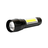 Фонарь универсальный Ultraflash E1337 3.7W XPE+COB от аккумулятора IP20 черный желтый (1/50/200)