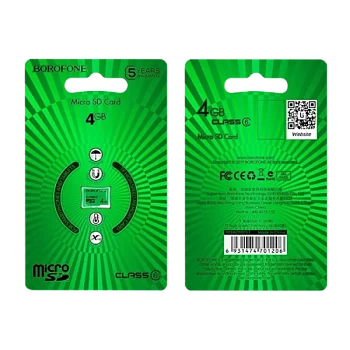 Карта памяти microSD Borofone 4GB Class6 40 МБ/сек (1/100)