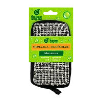 Мочалка для лица и тела Банные штучки Объемная "Мозаика" 10см x 17.5см черный серый (1/30)