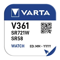 Батарейка Varta 361 (SR721W) BL1 Silver Oxide 1.55V (1/10/100)