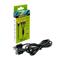 Кабель Ergolux ELX-CDC05-C02 USB (m)-Lightning/Type-C/microUSB (m) 1.2м 3.0A черный (1/10/240)