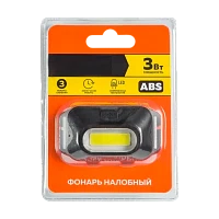 Фонарь налобный Старт LOE 208-BL1 3W COB от батареек 3хААA черный (1/20/100)