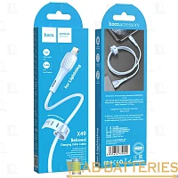 Кабель HOCO X49 USB (m)-Lightning (m) 1м 2.4A силикон голубой (1/31/310)