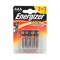 Батарейка Energizer PLUS+Power Seal LR03 AAA BL3+1 Alkaline 1.5V (4/48)