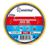 Изолента Smartbuy PRO 15мм*20м ПВХ морозостойкая желтый зеленый