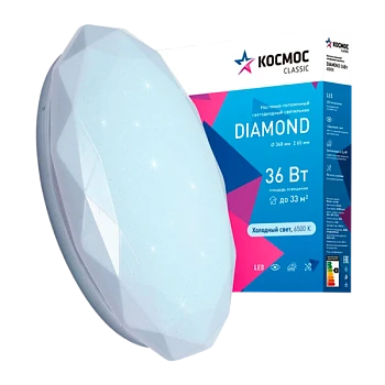 Светильник настенно-потолочный Космос DIAMOND Classic 36W 230V LED IP40 накладной белый (1/20)