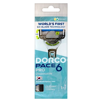 Бритва одноразовая DORCO "PACE6 PRO" 6 лезвий 1шт. (1/10)