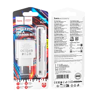 Сетевое З/У HOCO C109A 1USB 10.5W с кабелем Type-C белый (1/27/162)