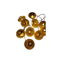 Гирлянда Космос Фонарики золото 10LED 1.8+0,3м 5х3см белый теплый (1/24)