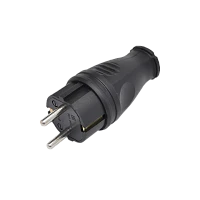 Вилка электрическая Прогресс С/З 16A черный (1/20/200)