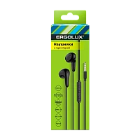 Наушники вставные Ergolux ELX-WHP01-C02 с микр. черный (1/10/300)