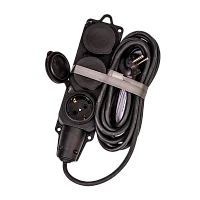 Удлинитель Космос 3р.С/З 16A 5м 3х2.5мм² IP44 черный (1/16)