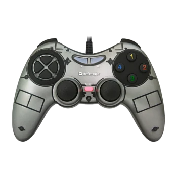 Геймпад проводной Defender Zoom USB 10 кн. серебряный (1/20/40)