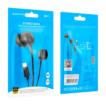 Наушники вставные Borofone BM77 с микр. Type-C черный