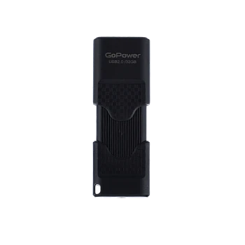 Флеш-накопитель GoPower SLIDER 32GB USB2.0 пластик черный матовый (1/50/1000)