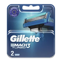 Сменные кассеты Gillette "MACH3 TURBO" 3 лезвия 2шт. (цена за 1 шт) (2/20)