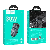 Автомобильное З/У HOCO Z57 Type-C 3.0A 30W PD3.0 серый (1/12/120)