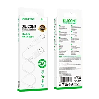 Кабель Borofone BX113 USB (m)-Type-C (m) 1м 3.0A силикон белый (1/360)