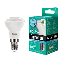 Лампа светодиодная Camelion R50 E14 6W 4500К 170-265V рефлектор матовая (1/10/100)