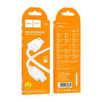 Кабель HOCO X113 USB (m)-Type-C (m) 1м 3.0A нейлон белый (1/31/310)