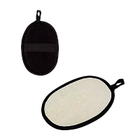 Мочалка массажная Рыжий кот полиэстер черный (1/12/96)