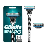 Бритва Gillette "MACH3" 3 лезвия 2 кассеты ENG (1/6)