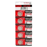 Батарейка Maxell CR1620 BL5 Lithium 3V (5/100/2000)