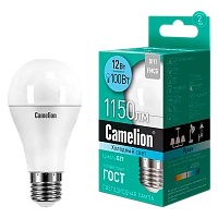 Лампа светодиодная Camelion A60 E27 12W 4000К 220V груша матовая (1/10/100)