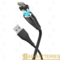 Кабель HOCO X63 USB (m)-Type-C (m) 1м 2.4A нейлон магнит черный (1/31/310)