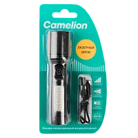 Фонарь ручной Camelion LED29365 LD+12SMD+6RED от аккумулятора Type-C 6 режимов черный (1/12/96)