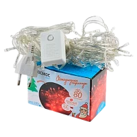 Гирлянда Космос 80LED 8.8м лампочки нить 8 режимов красный (1/50)