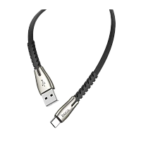Кабель HOCO U58 USB (m)-Type-C (f) 1.2м 2.4A TPE черный (1/30/300)