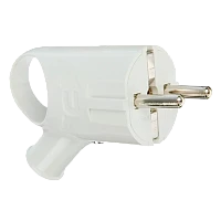 Вилка электрическая Volsten S2-PZ11 С/З 16A угловая с кольцом белый (1/35/350)