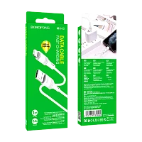 Кабель Borofone BX43 USB (m)-Lightning (m) 1м 2.4A ПВХ белый (1/360)