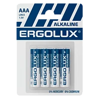 Батарейка Ergolux LR03 AAA BL4 ПРОМО Alkaline 1.5V (4/40/960)